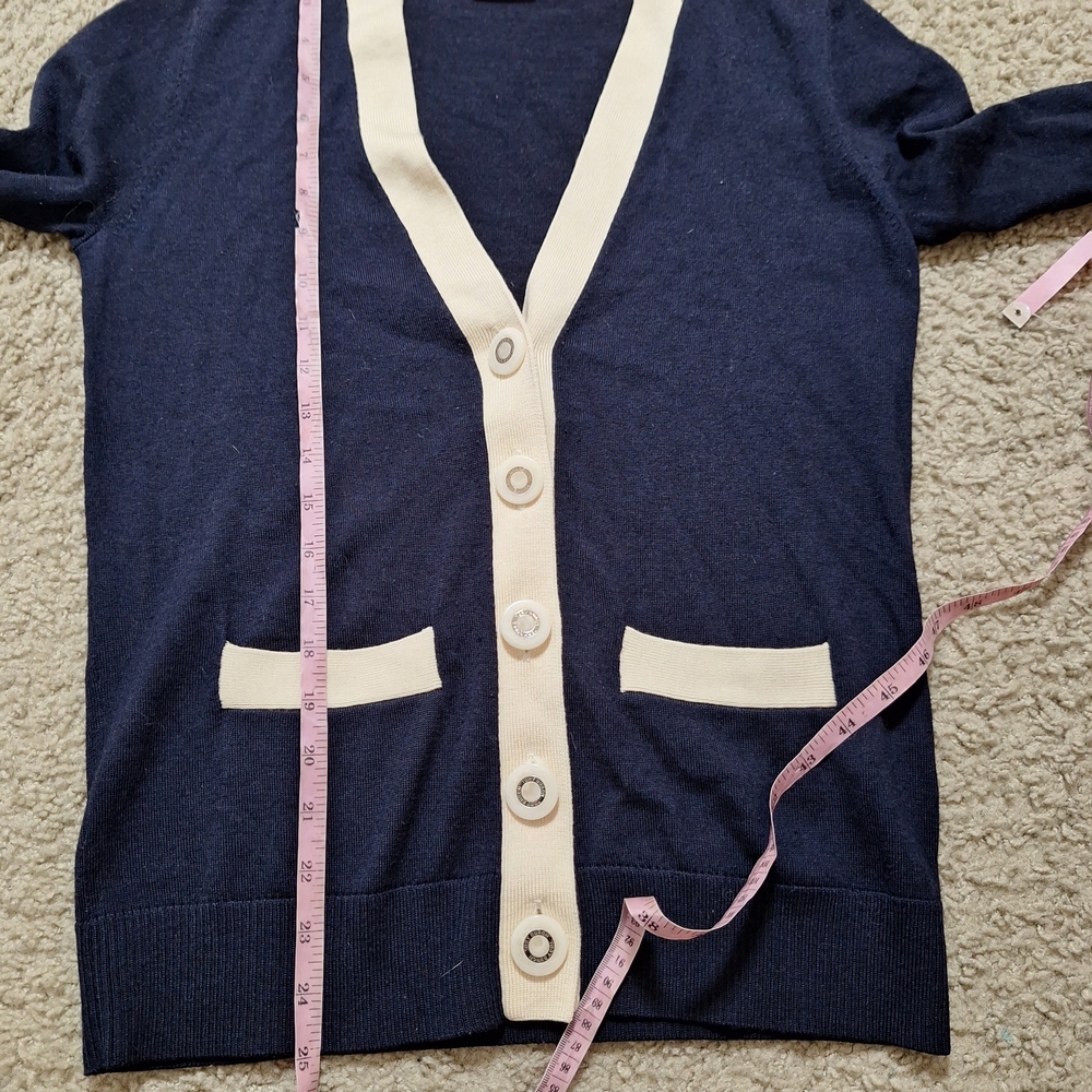 Tory Burch Simone Cardigan Navy SOLD - Picture 8 of 8